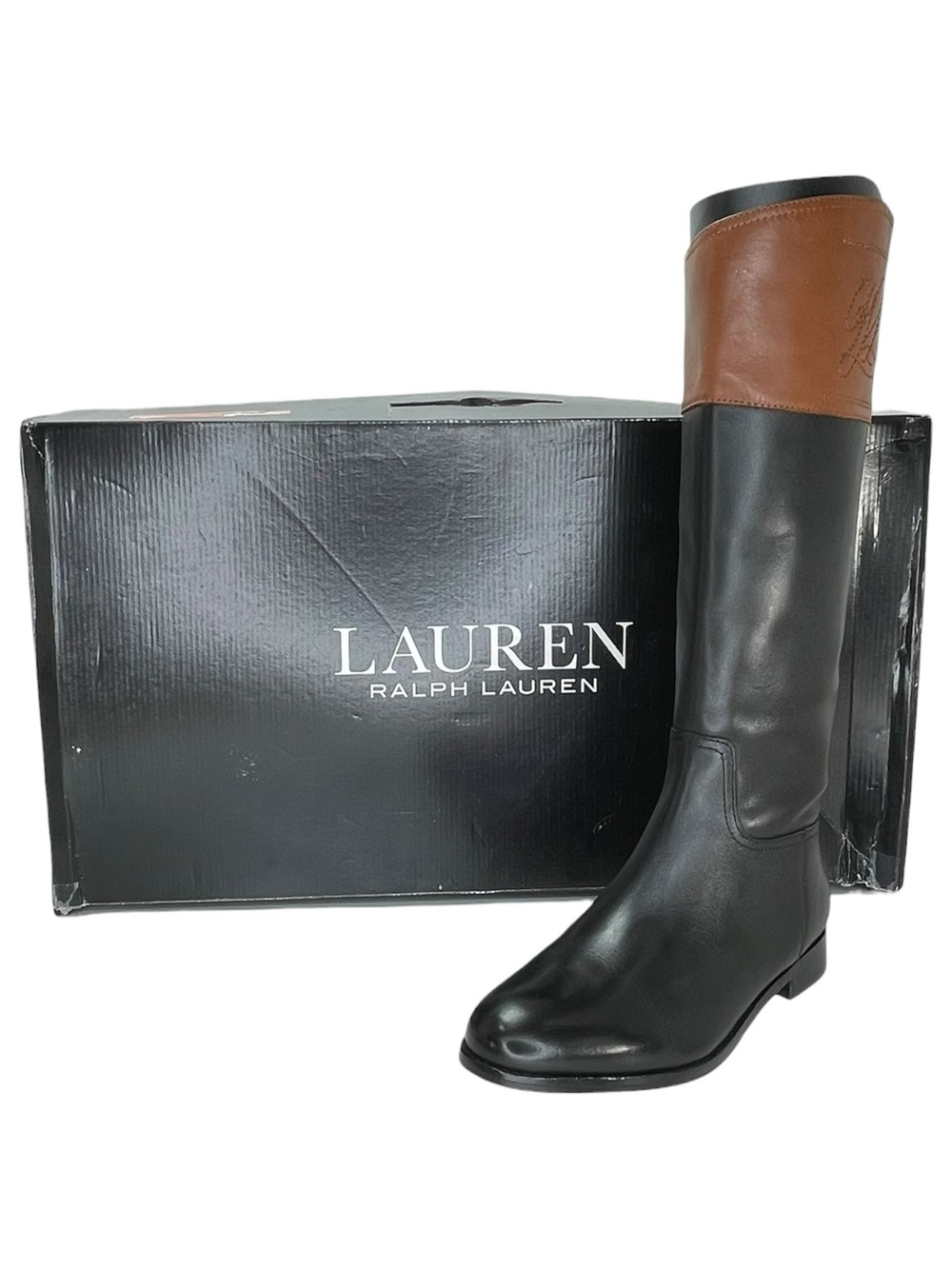 Lauren Ralph Lauren Justine Black Leather Knee High Womens Boots Size 9M - Picture 12 of 12